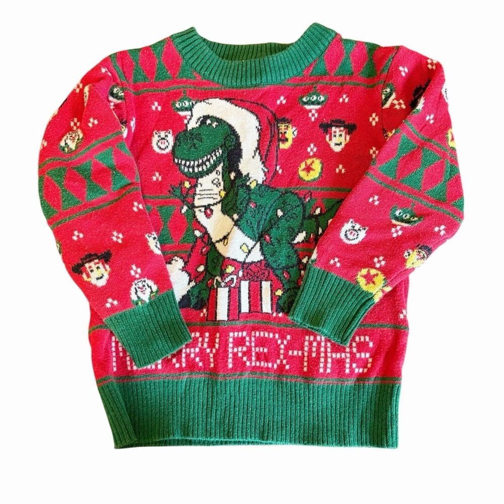 Disney Pixar Toy Story Rex Christmas Sweater 18M Merry Rex-Mas Holiday Toddler